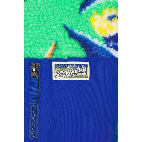 Polo Ralph Lauren Hi Pile Zip Sweater in Bonheur Floral & Jadite - Picture 4 of 5